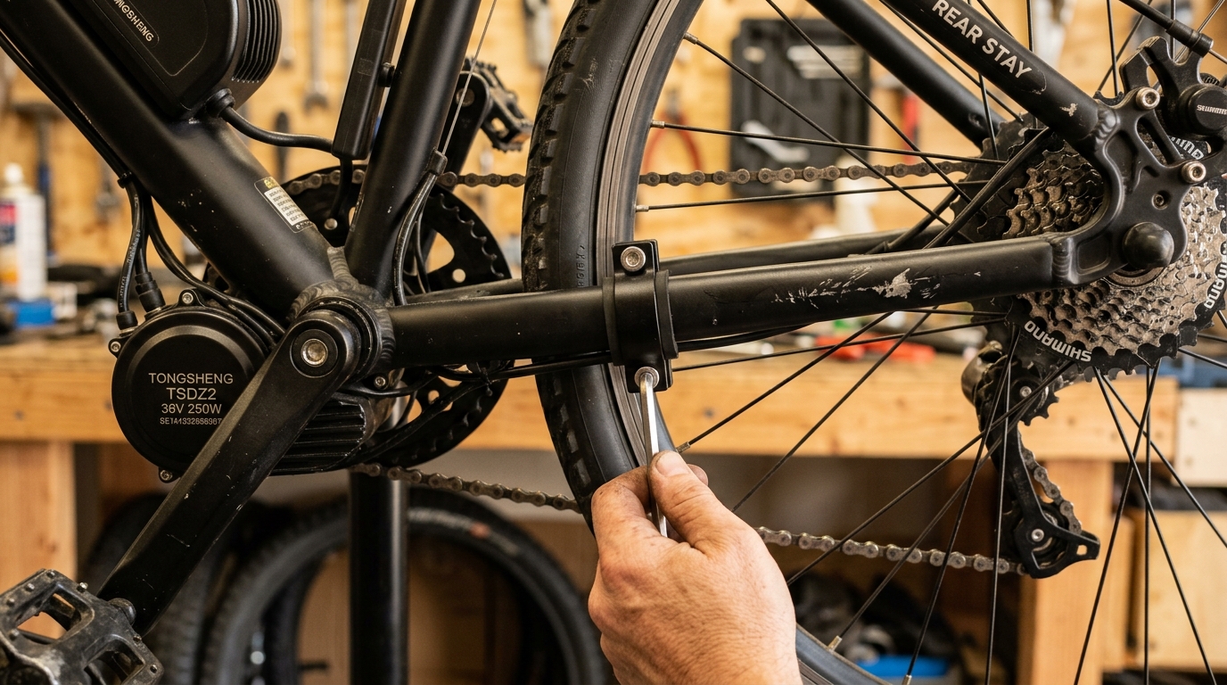 Securing the anti-rotation bracket to the bicycle chainstays